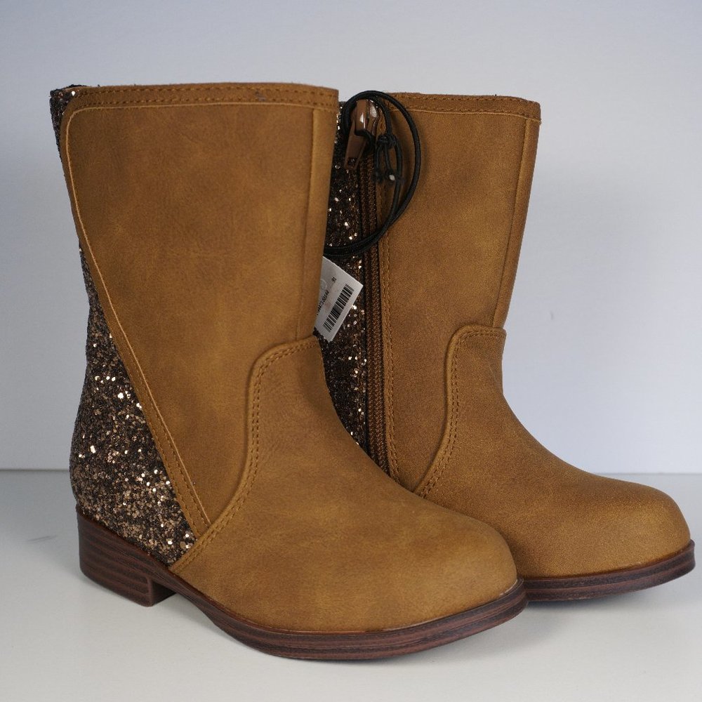 New Girls MIA LIL BRETTA Fashion Boots Size 8 Toddler Cognac Glitter Cowgirl
